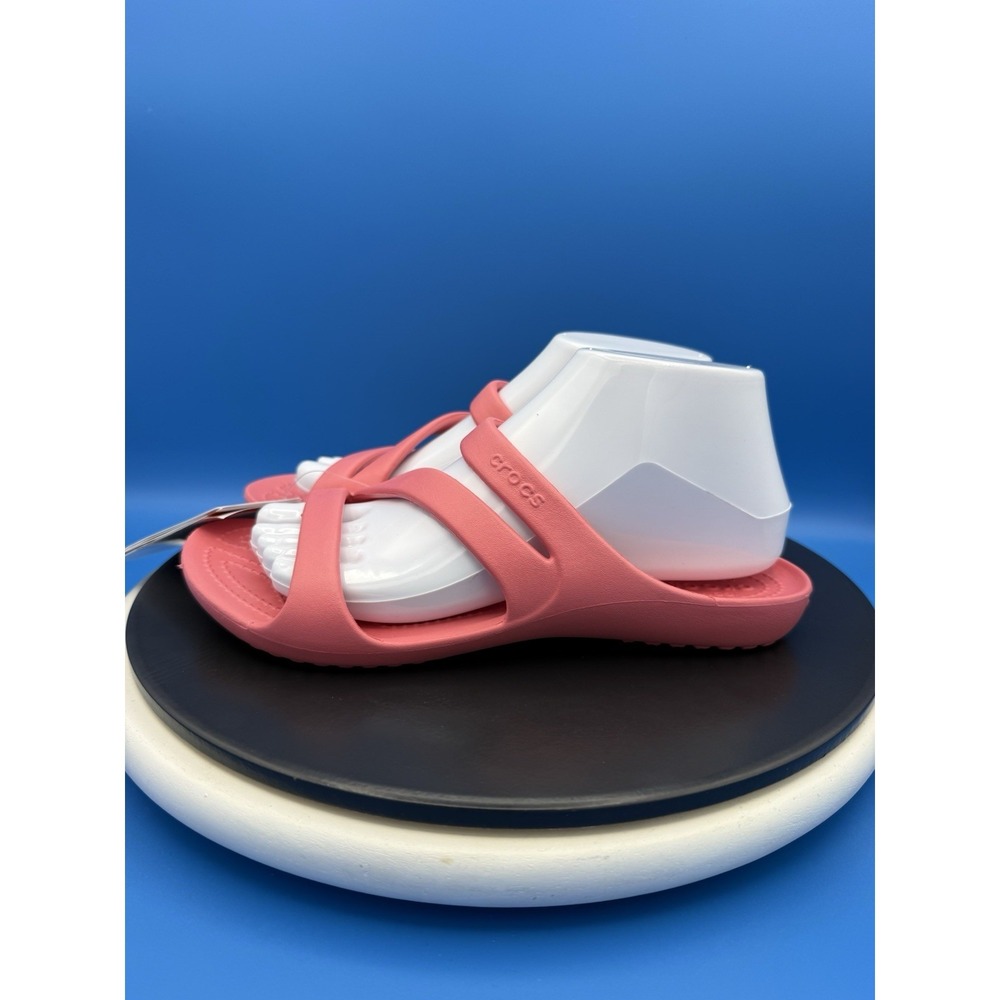 CROCS Kadee ll Womens Size 9 Electric Pink Strappy Comfort Slip On Sandals Shoes - Picture 2 of 11